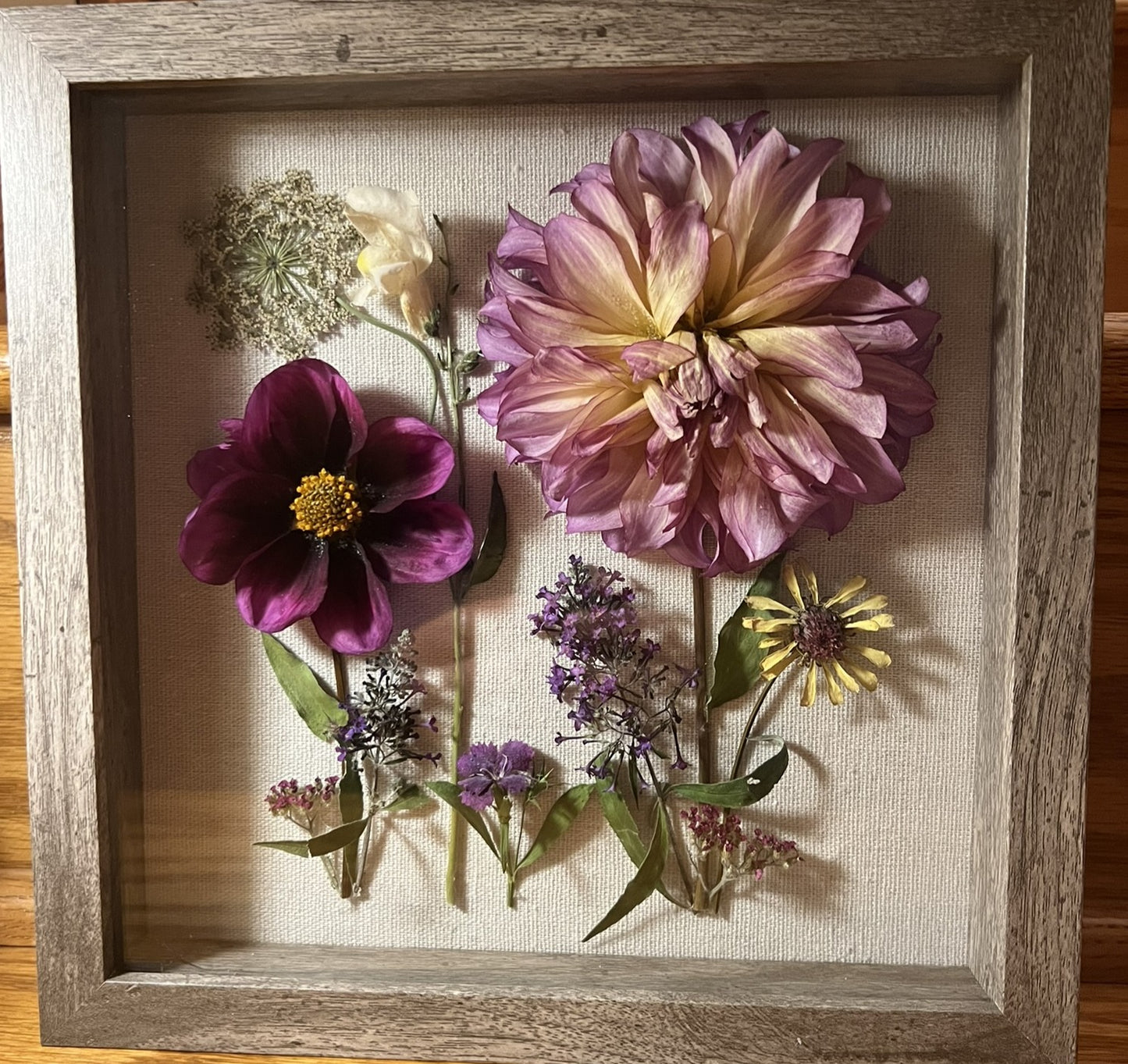 Dahlias Shadow Box